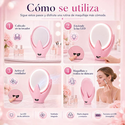 Espejo con luz LED y ventilador integrado - Image 3